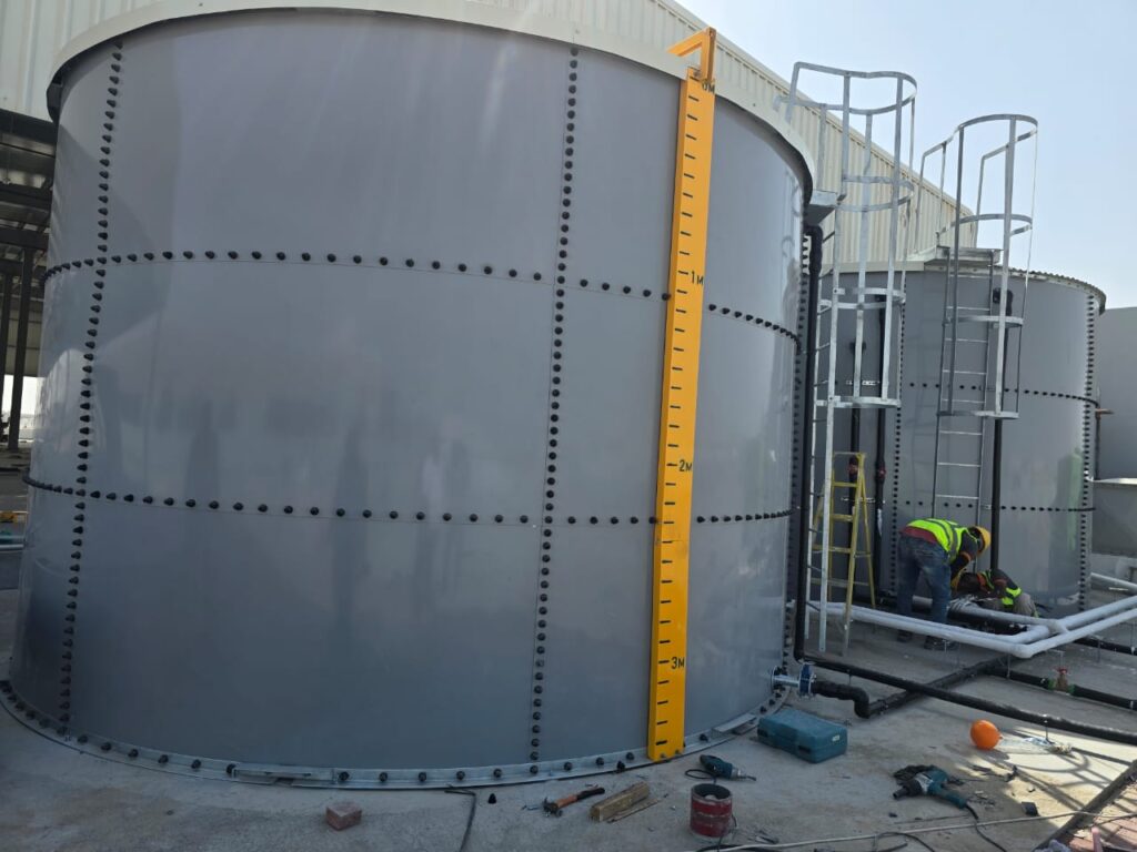 Large-capacity sectional water storage tank for agricultural irrigation in the UAE by Al Karwan Solution FZC